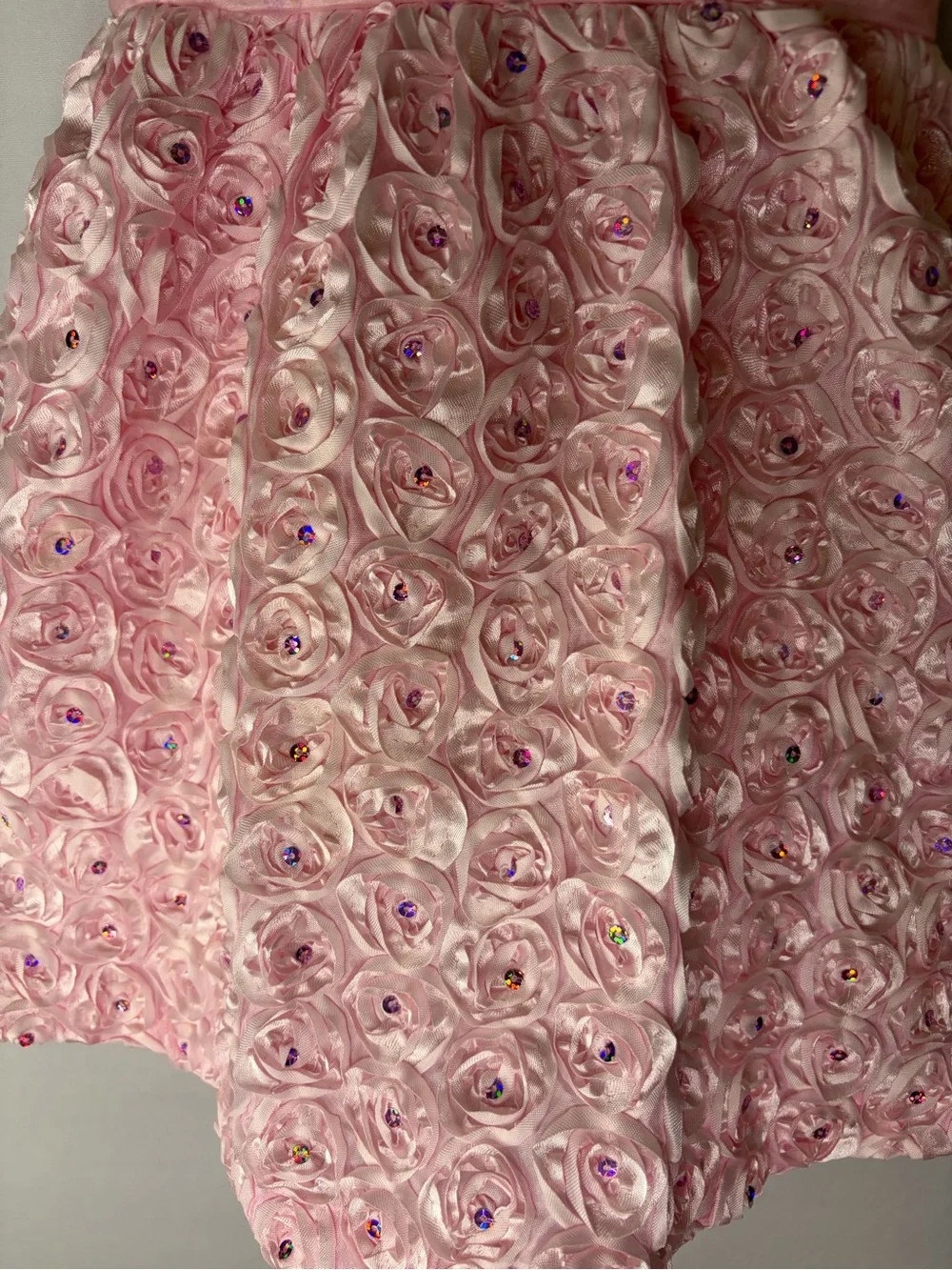 Bonnie Jean Girls 2T Pink Rosette Rhinestone Party Dress EUC